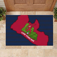 Liberia Lone Stars Rise Football Rubber Doormat with Map Graphic and National Flag Design
