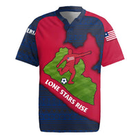 Liberia Lone Stars Rise Football Rugby Jersey with Map Graphic and National Flag Design