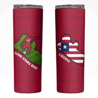 Liberia Lone Stars Rise Football Skinny Tumbler with Map Graphic and National Flag Design