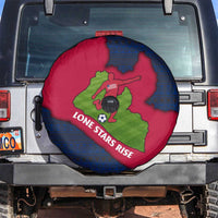Liberia Lone Stars Rise Football Spare Tire Cover with Map Graphic and National Flag Design