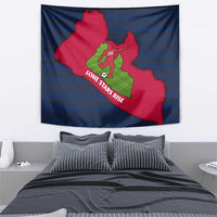 Liberia Lone Stars Rise Football Tapestry with Map Graphic and National Flag Design