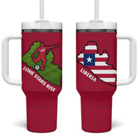 Liberia Lone Stars Rise Football Tumbler With Handle with Map Graphic and National Flag Design