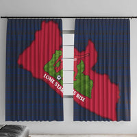 Liberia Lone Stars Rise Football Window Curtain with Map Graphic and National Flag Design