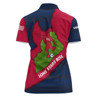 Liberia Lone Stars Rise Football Women Polo Shirt with Map Graphic and National Flag Design