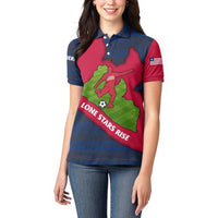 Liberia Lone Stars Rise Football Women Polo Shirt with Map Graphic and National Flag Design