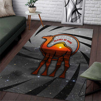 Bahrain Desert Camel Area Rug with Sunset Glow and Starry Sky