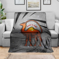 Bahrain Desert Camel Blanket with Sunset Glow and Starry Sky
