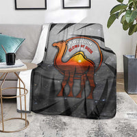 Bahrain Desert Camel Blanket with Sunset Glow and Starry Sky