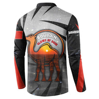 Bahrain Desert Camel Button Sweatshirt with Sunset Glow and Starry Sky