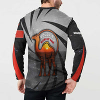 Bahrain Desert Camel Button Sweatshirt with Sunset Glow and Starry Sky