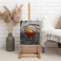 Bahrain Desert Camel Canvas Wall Art with Sunset Glow and Starry Sky