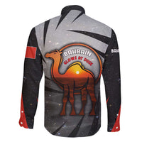 Bahrain Desert Camel Family Matching Off Shoulder Short Dress and Hawaiian Shirt with Sunset Glow and Starry Sky