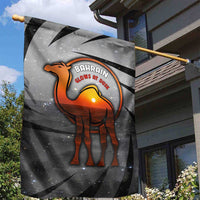 Bahrain Desert Camel Garden Flag with Sunset Glow and Starry Sky