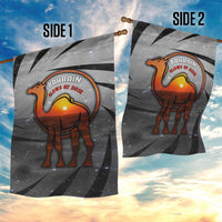 Bahrain Desert Camel Garden Flag with Sunset Glow and Starry Sky