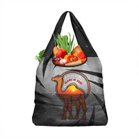 Bahrain Desert Camel Grocery Bag with Sunset Glow and Starry Sky