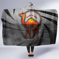 Bahrain Desert Camel Hooded Blanket with Sunset Glow and Starry Sky