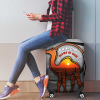 Bahrain Desert Camel Luggage Cover with Sunset Glow and Starry Sky