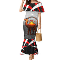 Bahrain Desert Camel Mermaid Dress with Sunset Glow and Starry Sky