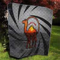 Bahrain Desert Camel Quilt with Sunset Glow and Starry Sky