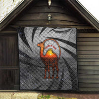 Bahrain Desert Camel Quilt with Sunset Glow and Starry Sky
