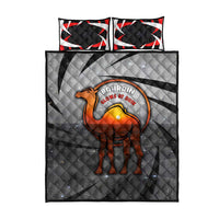 Bahrain Desert Camel Quilt Bed Set with Sunset Glow and Starry Sky
