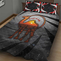 Bahrain Desert Camel Quilt Bed Set with Sunset Glow and Starry Sky
