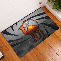 Bahrain Desert Camel Rubber Doormat with Sunset Glow and Starry Sky