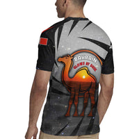 Bahrain Desert Camel Rugby Jersey with Sunset Glow and Starry Sky