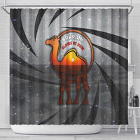 Bahrain Desert Camel Shower Curtain with Sunset Glow and Starry Sky