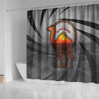 Bahrain Desert Camel Shower Curtain with Sunset Glow and Starry Sky