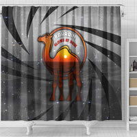 Bahrain Desert Camel Shower Curtain with Sunset Glow and Starry Sky