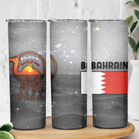 Bahrain Desert Camel Skinny Tumbler with Sunset Glow and Starry Sky