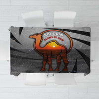 Bahrain Desert Camel Tablecloth with Sunset Glow and Starry Sky