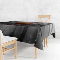 Bahrain Desert Camel Tablecloth with Sunset Glow and Starry Sky