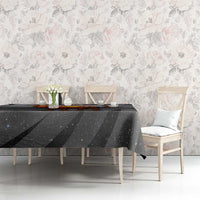 Bahrain Desert Camel Tablecloth with Sunset Glow and Starry Sky
