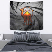 Bahrain Desert Camel Tapestry with Sunset Glow and Starry Sky