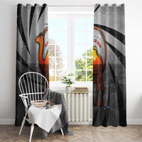 Bahrain Desert Camel Window Curtain with Sunset Glow and Starry Sky