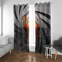 Bahrain Desert Camel Window Curtain with Sunset Glow and Starry Sky