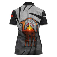 Bahrain Desert Camel Women Polo Shirt with Sunset Glow and Starry Sky