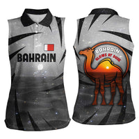 Bahrain Desert Camel Women Sleeveless Polo Shirt with Sunset Glow and Starry Sky