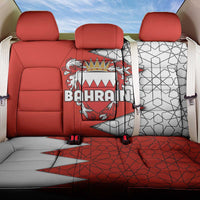 Bahrain Shield Design Back Car Seat Cover with Arabesque Tile Motif in Red