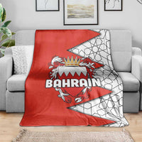 Bahrain Shield Design Blanket with Arabesque Tile Motif in Red