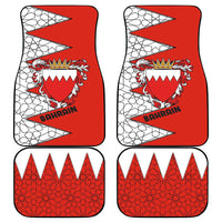 Bahrain Shield Design Car Mats with Arabesque Tile Motif in Red