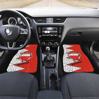 Bahrain Shield Design Car Mats with Arabesque Tile Motif in Red