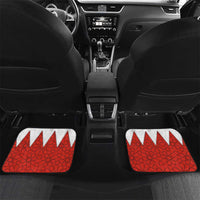 Bahrain Shield Design Car Mats with Arabesque Tile Motif in Red