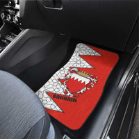 Bahrain Shield Design Car Mats with Arabesque Tile Motif in Red