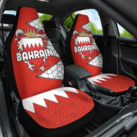 Bahrain Shield Design Car Seat Cover with Arabesque Tile Motif in Red