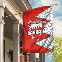 Bahrain Shield Design Garden Flag with Arabesque Tile Motif in Red