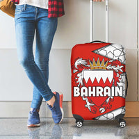Bahrain Shield Design Luggage Cover with Arabesque Tile Motif in Red