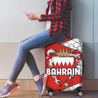 Bahrain Shield Design Luggage Cover with Arabesque Tile Motif in Red